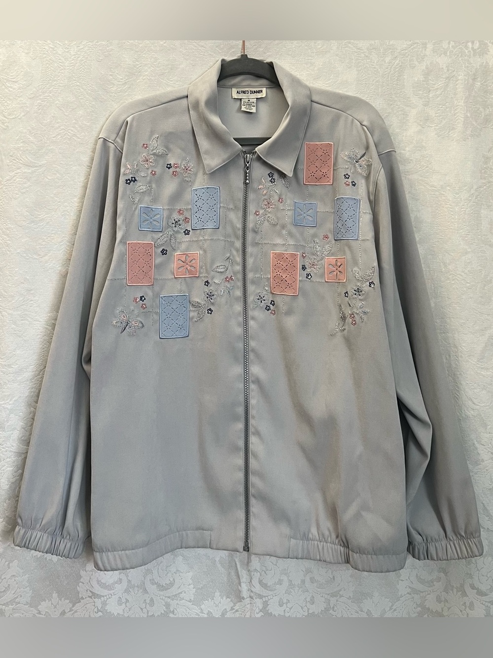 Alfred Dunner Women’s Zip-Front Jacket With Pockets & Shoulder Pads Size 16 GUC